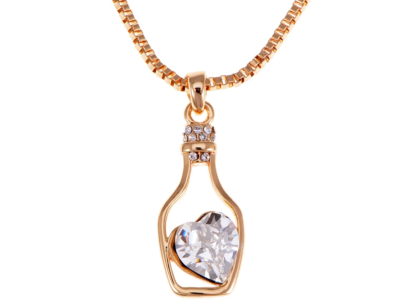 Swarovski Crystal Light Sapphire Elements Heart Bottle Necklace sold by Anna-Kaci
