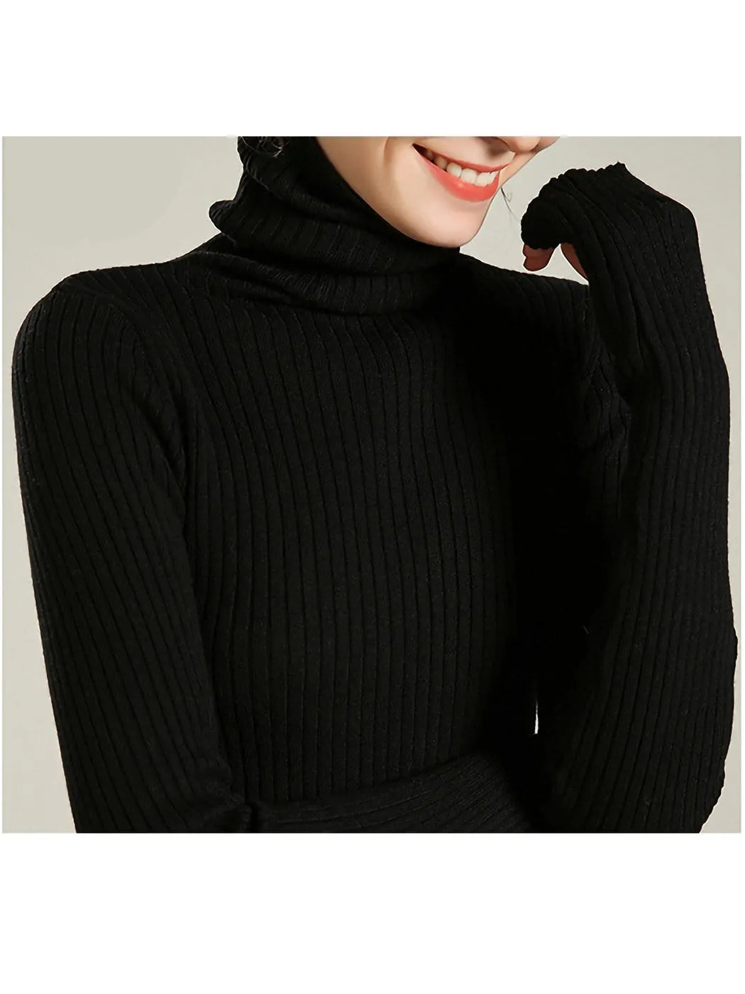Classic Stretchable Lightweight Long Sleeve Slim Turtleneck Sweater sold by Anna-Kaci product image thumbnail 4