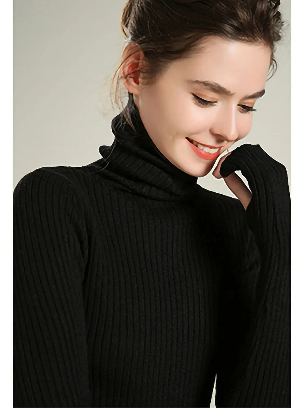 Classic Stretchable Lightweight Long Sleeve Slim Turtleneck Sweater sold by Anna-Kaci product image thumbnail 3