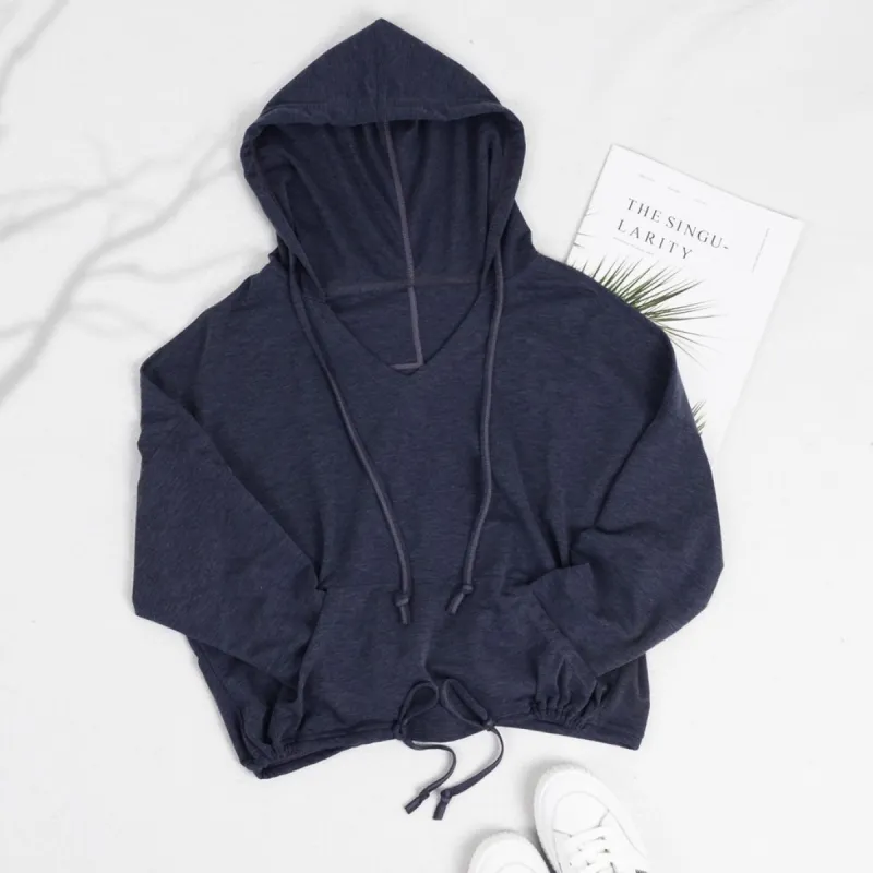 Long Sleeve Solid Hooded Sports Jacket sold by Anna-Kaci