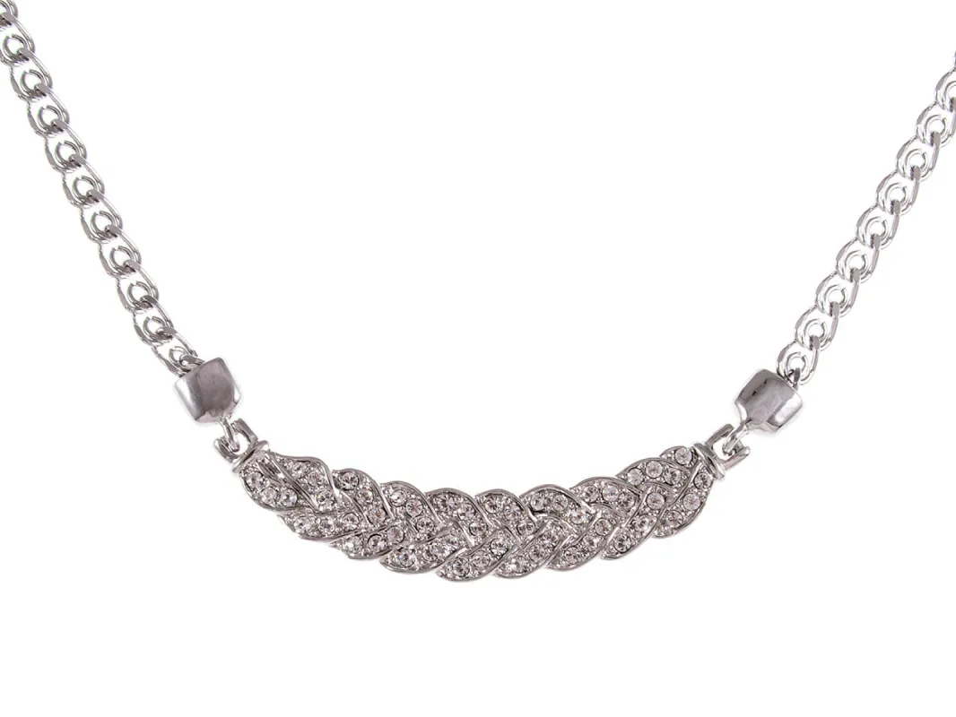 Swarovski Crystal Elements Leaf Euro Purity Chain Necklace sold by Anna-Kaci