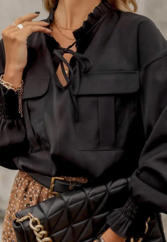 Knotted Mandarin Collar Style Top sold by Anna-Kaci