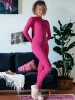 Long Sleeved Half-Zip One Piece Yoga Jumpsuit sold by Anna-Kaci