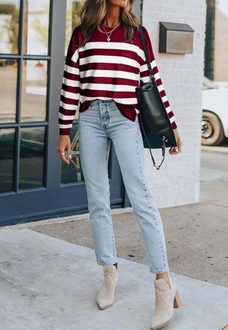 Classic Striped Patch Pocket Sweater sold by Anna-Kaci product image thumbnail 2