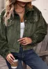 Velvet Corduroy Button Down Cuffed Sleeve Cropped Jacket sold by Anna-Kaci