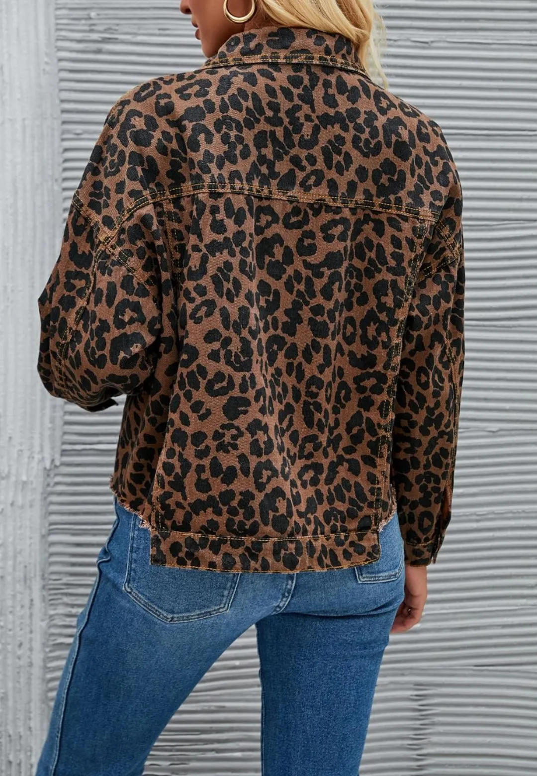 Leopard Print Denim Jacket sold by Anna-Kaci product image thumbnail 5