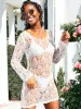Crochet Knitted Tunic Bikini Cover Up Beach Outfit sold by Anna-Kaci