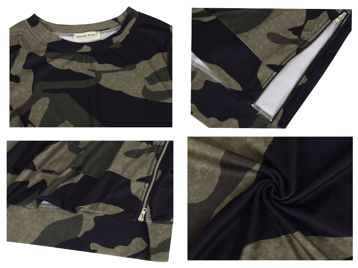 Anna-Kaci Women's Camouflage Long Sleeve Pullover Tunic Top Fall Crewneck Sweatshirts sold by Anna-Kaci product image thumbnail 2