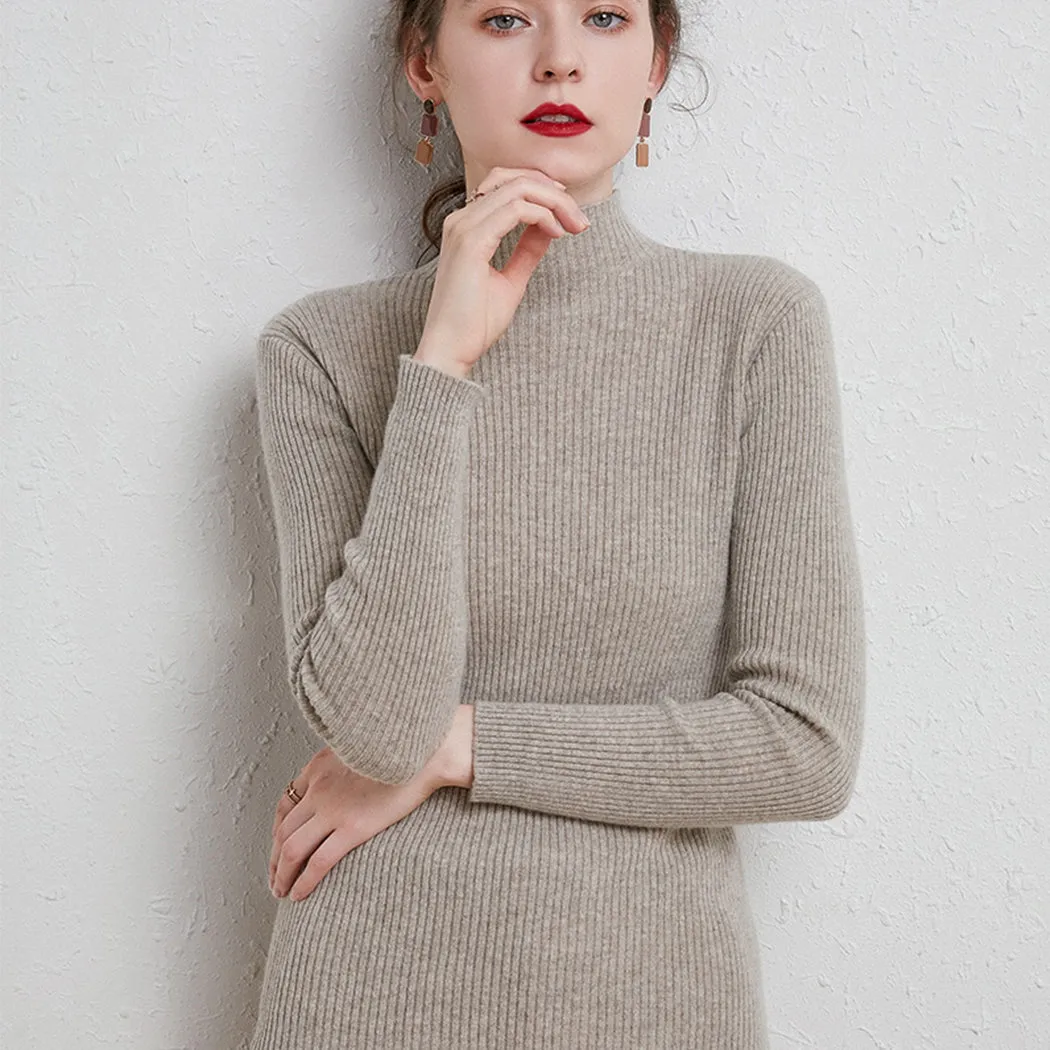 Knit Mock Turtle Neck Wool Stretch Long Sleeve Pullover Sweater sold by Anna-Kaci product image thumbnail 5