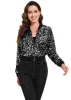 Anna-Kaci Women's Sparkly Sequin Cropped Jacket Long Sleeve Zipper Up Party Club Bomber Jacket sold by Anna-Kaci