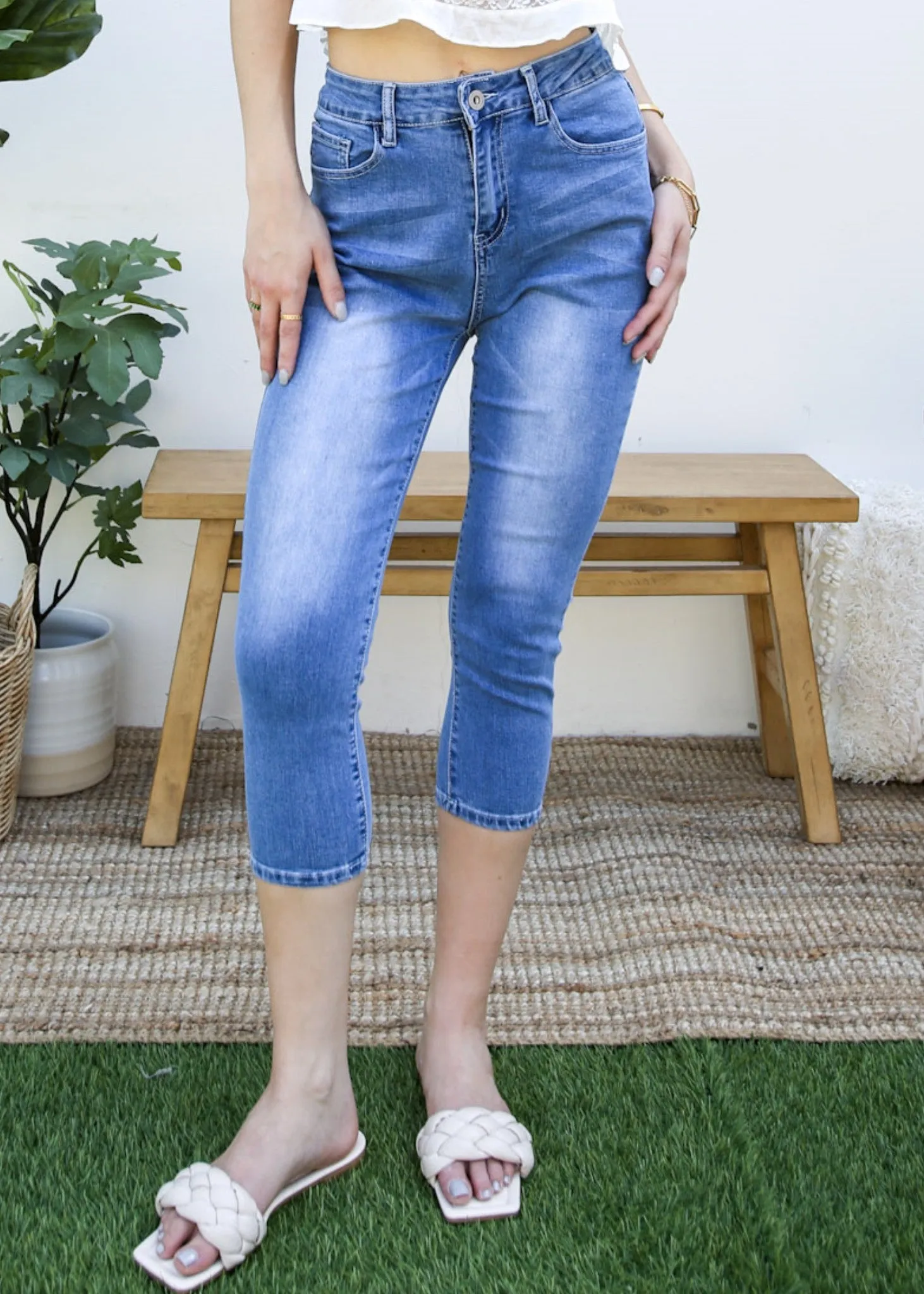 Slim Fit Capris Boyfriend Jeans sold by Anna-Kaci product image thumbnail 4