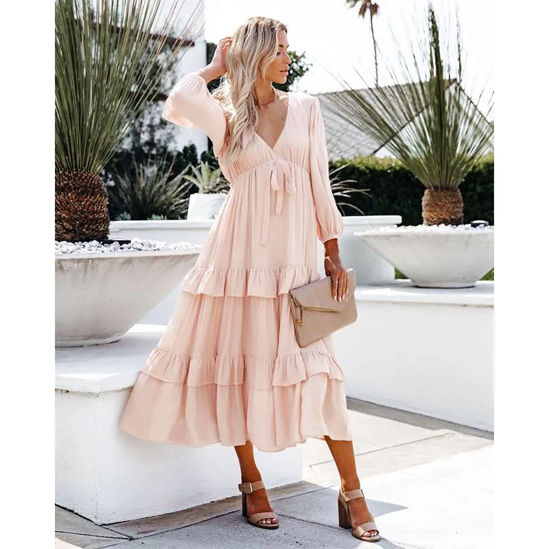 Flowy Ruffle Tunic Midi Dress sold by Anna-Kaci product image thumbnail 2