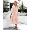 Flowy Ruffle Tunic Midi Dress sold by Anna-Kaci