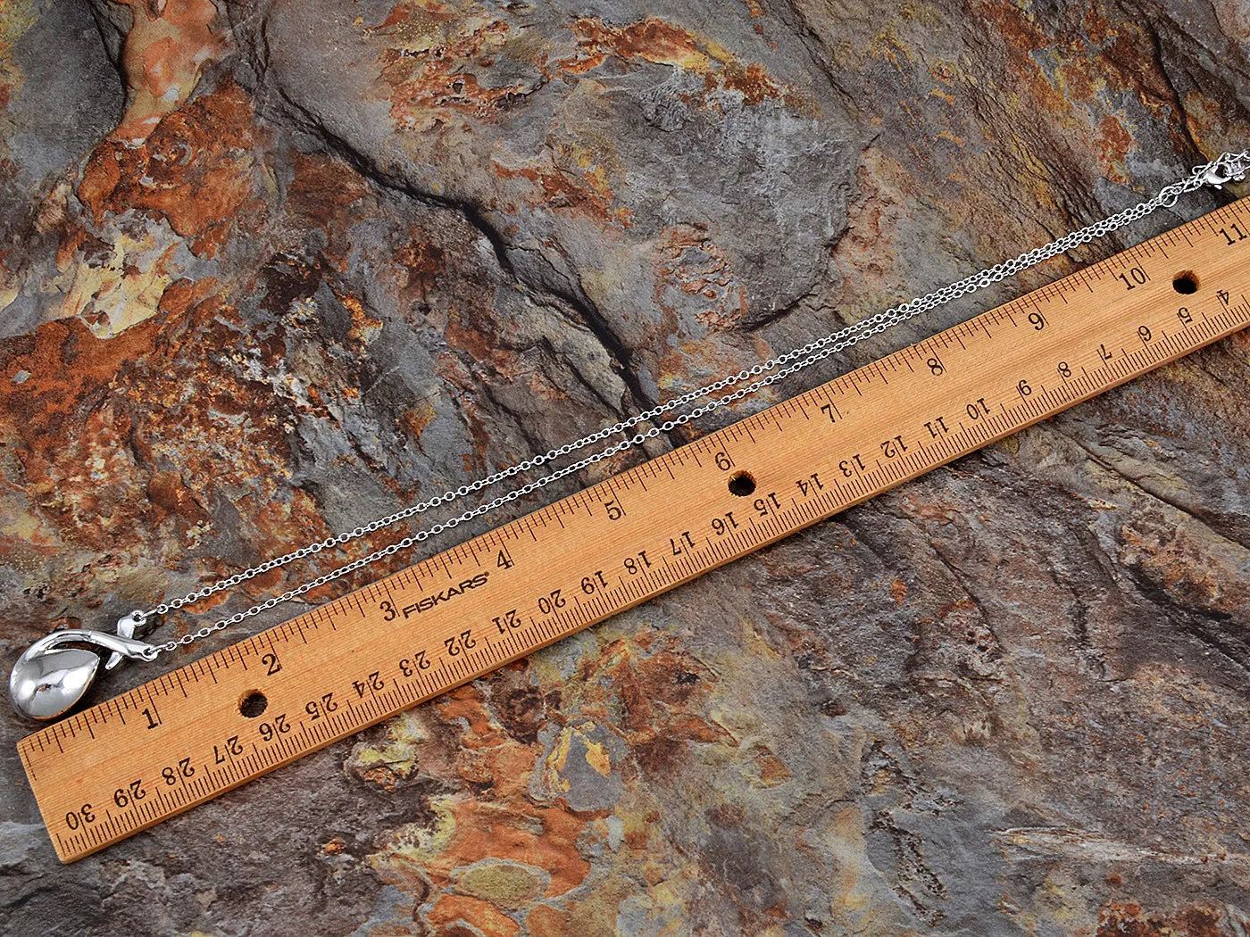 Swarovski Crystal Women's Blue Zircon Tear Drop Unique Abstract Necklace sold by Anna-Kaci product image thumbnail 3