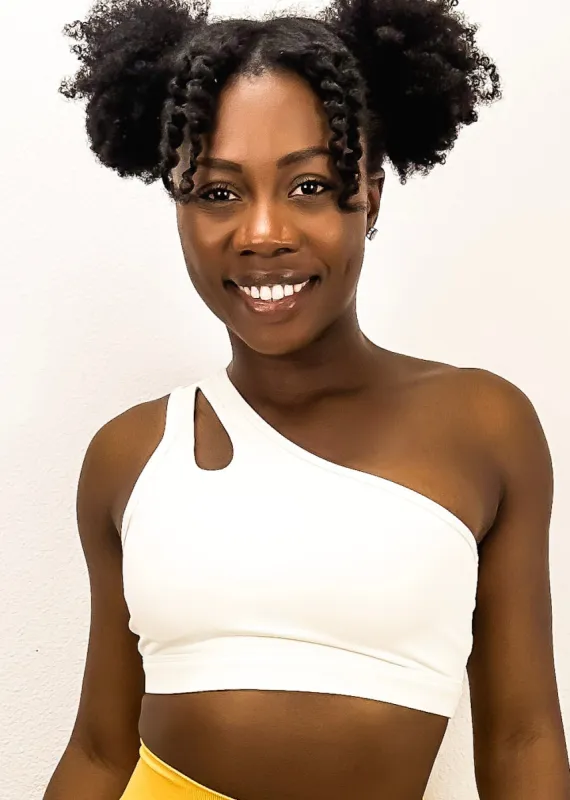 Asymmetrical Single Shoulder Straps Sports Bra made by Anna-Kaci