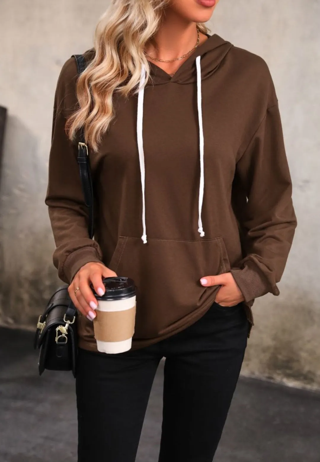 Contrast Drawstring Classic Hoodie sold by Anna-Kaci product image thumbnail 4
