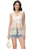 Anna-Kaci Womens Floral Crochet Cardigan Lace Trim Sleeveless Open Front Vest sold by Anna-Kaci