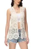 Anna-Kaci Womens Floral Crochet Cardigan Lace Trim Sleeveless Open Front Vest sold by Anna-Kaci