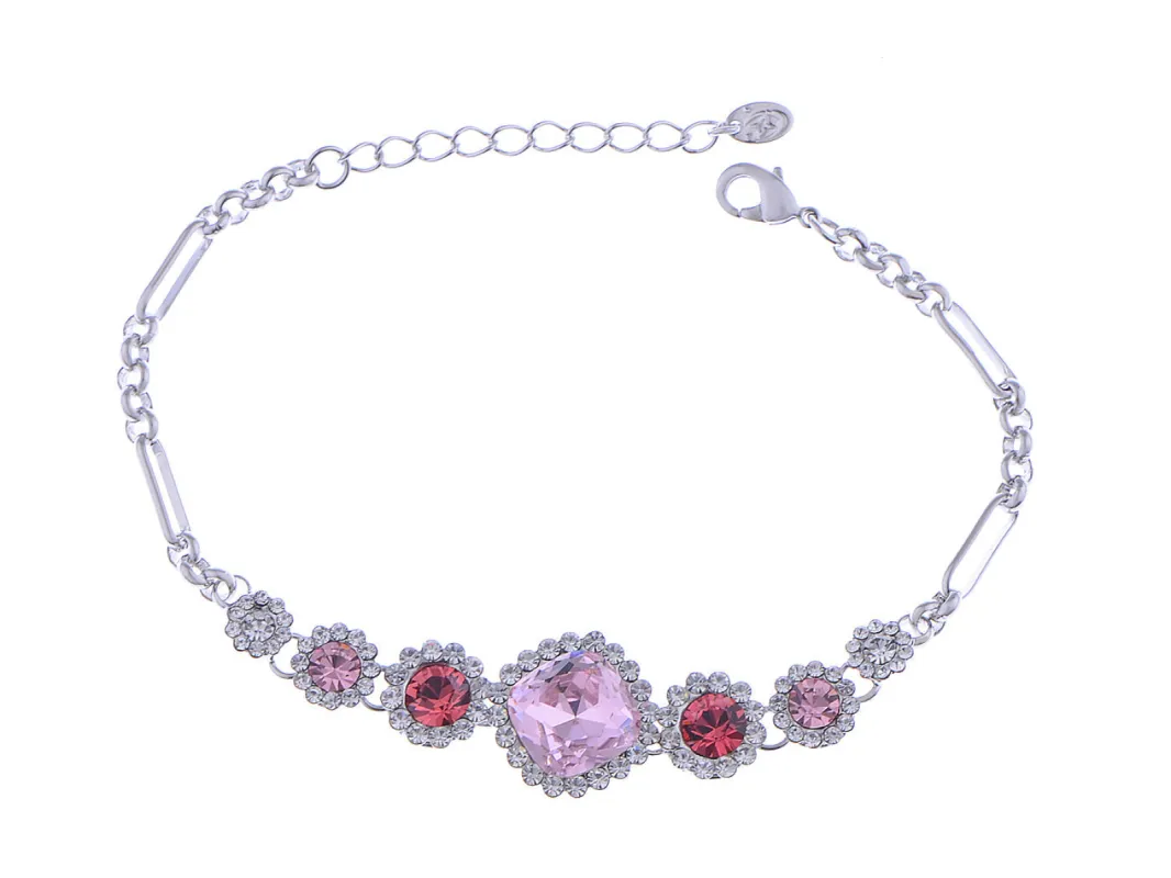 Swarovski Crystal Square Rock Flower Daisy Element Bracelet Bangle sold by Anna-Kaci