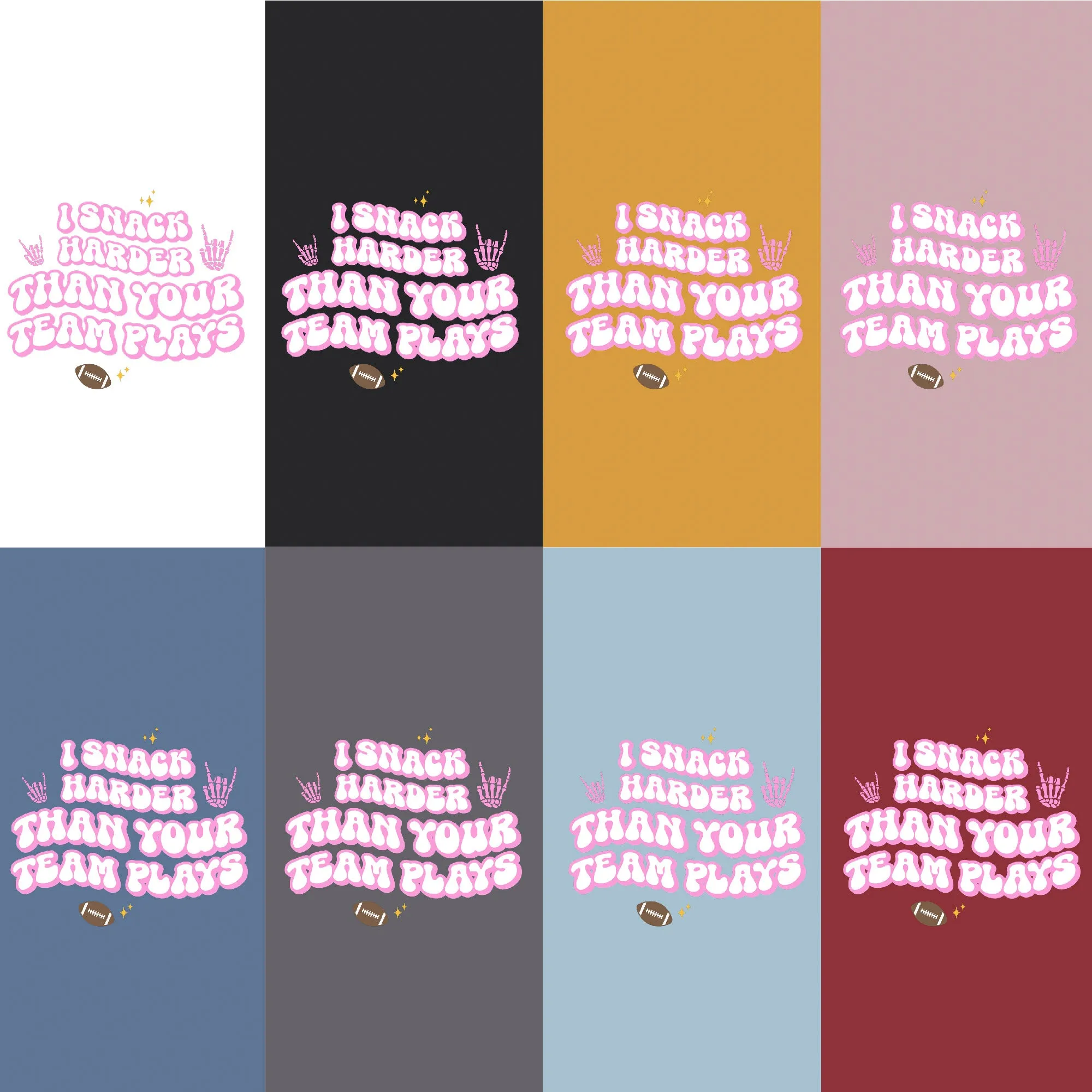 American Football Trendsetter Tee: I Snack Harder Than Your Team Plays sold by Anna-Kaci product image thumbnail 3