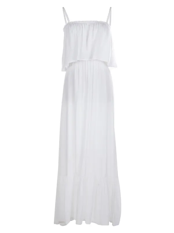 Casual Boho Spaghetti Strap Flowy Maxi Dress sold by Anna-Kaci