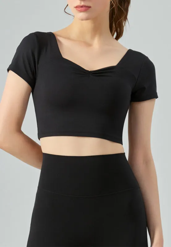 Sweetheart Neck Cropped Lounge Tee sold by Anna-Kaci