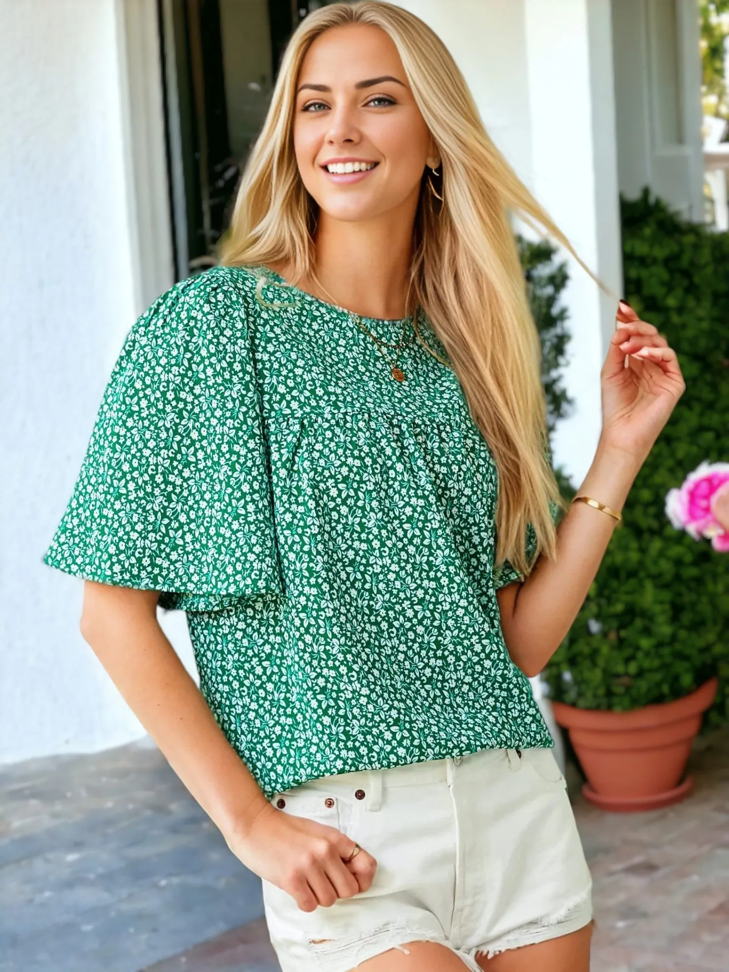 Floral Printed Bohemian Top sold by Anna-Kaci product image thumbnail 5