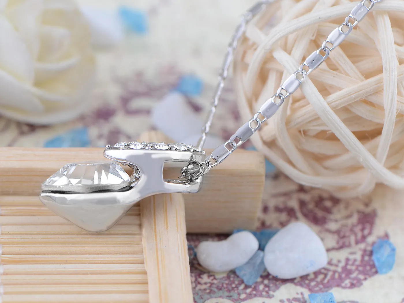 Swarovski Crystal Shadow Silver Elements Heart Necklace sold by Anna-Kaci product image thumbnail 5