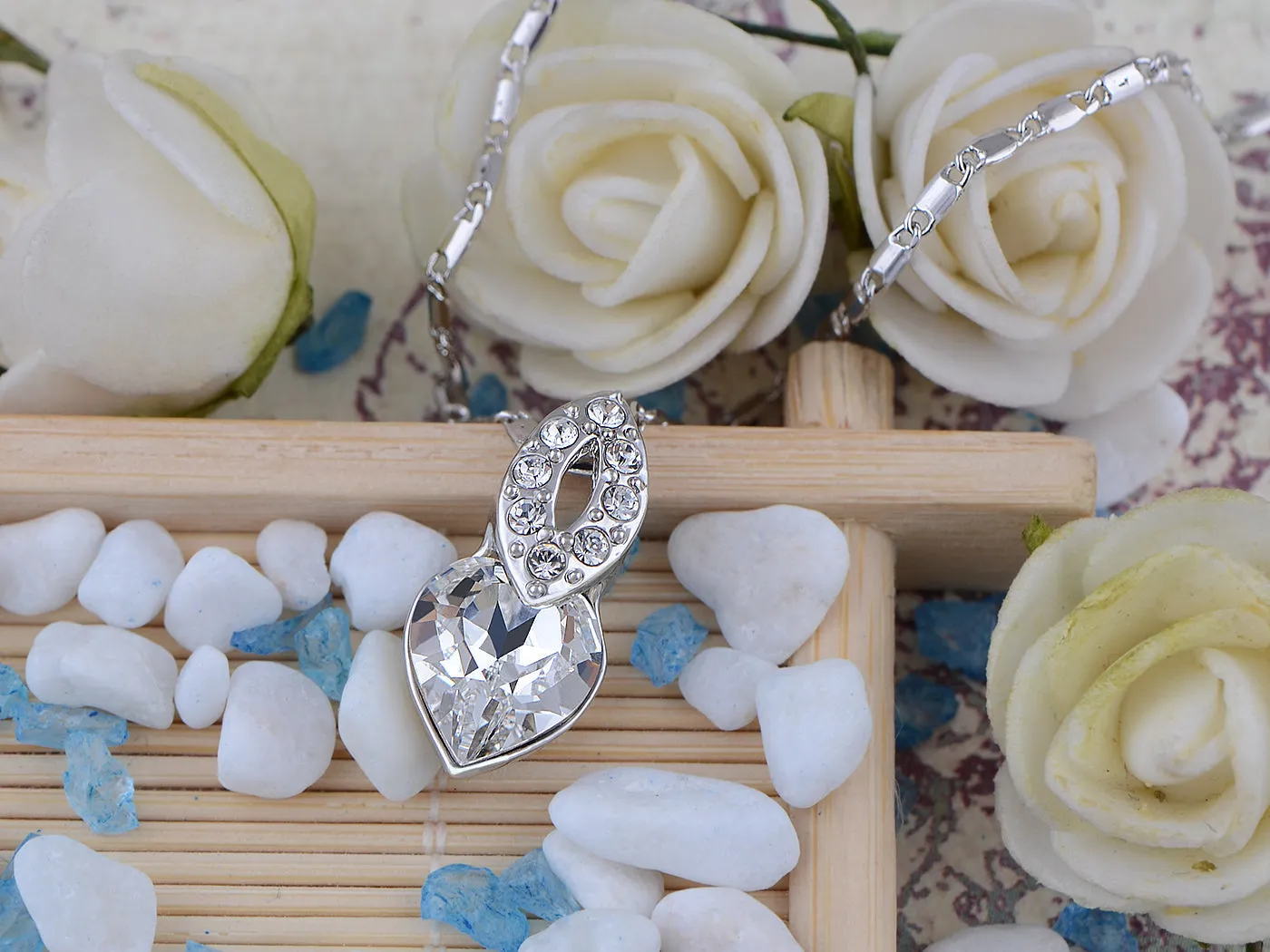 Swarovski Crystal Shadow Silver Elements Heart Necklace sold by Anna-Kaci product image thumbnail 2
