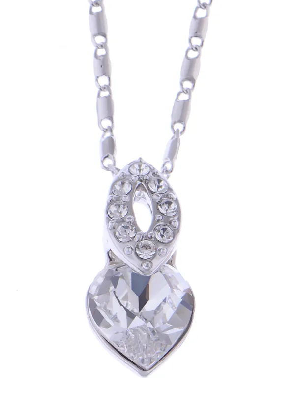 Swarovski Crystal Shadow Silver Elements Heart Necklace sold by Anna-Kaci