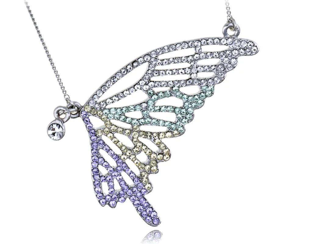 Swarovski Crystal Multicolored Four Lonely Butterfly Wing Element Necklace sold by Anna-Kaci
