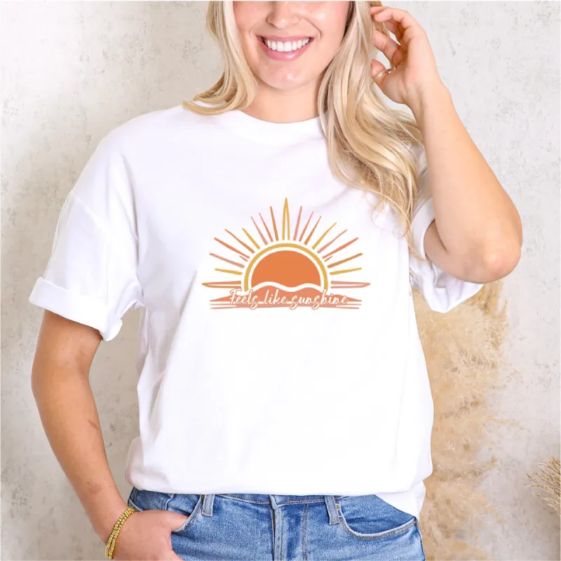 Radiant Vibes: 'Feels Like Sunshine' Graphic Tee sold by Anna-Kaci