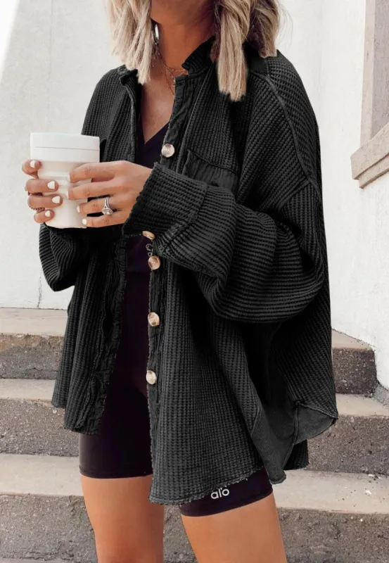 Knitted Button Down Jacket sold by Anna-Kaci