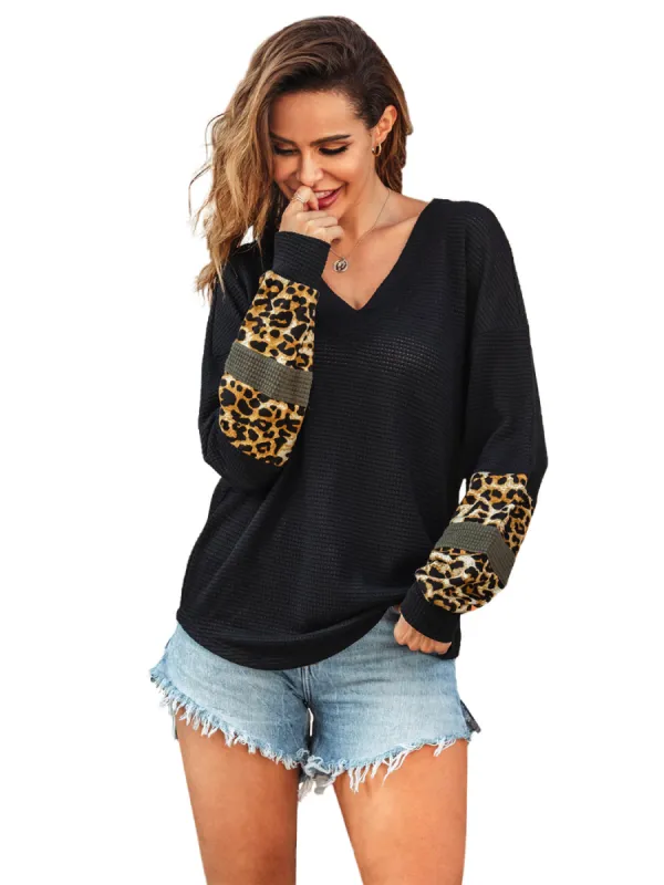 V Neck Lightweight Long Sleeve Leopard Fall Winter Soft Casual Pullover Sweaters sold by Anna-Kaci