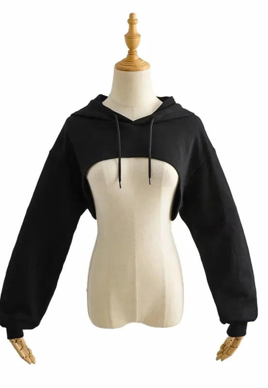 Solid Color Super Cropped Hoodie sold by Anna-Kaci