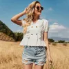 Puffed Sleeve Button Blouse sold by Anna-Kaci