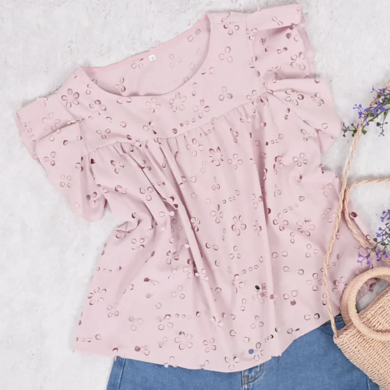 Laser Cut-Out Floral Top made by Anna-Kaci