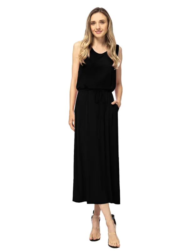 Sleeveless Maxi Length Drawstring Dress sold by Anna-Kaci