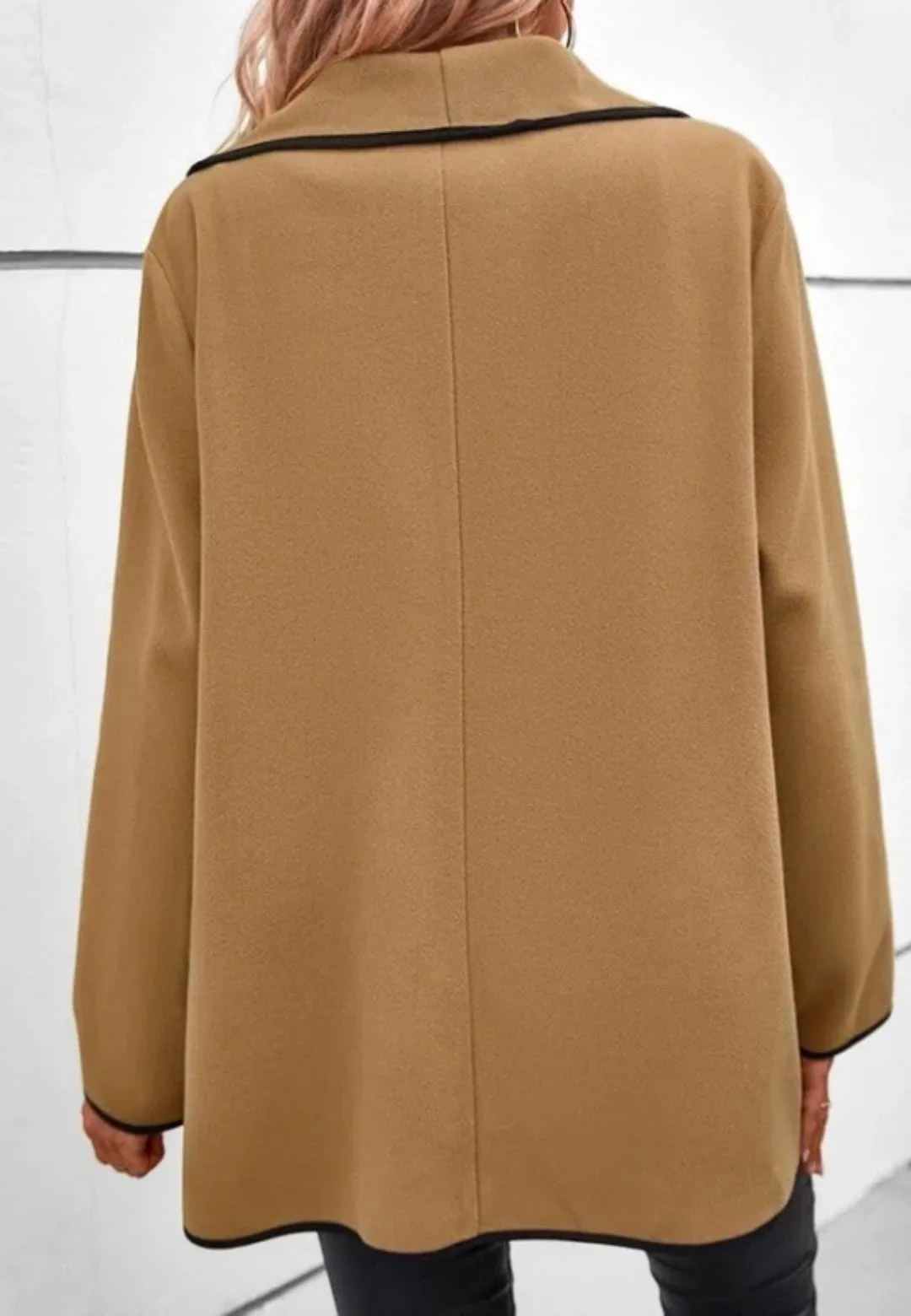 Contrast Piping Shawl Collar Jacket sold by Anna-Kaci product image thumbnail 3