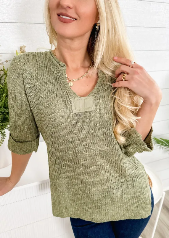 Drop Shoulder 3/4 Length Sweater sold by Anna-Kaci