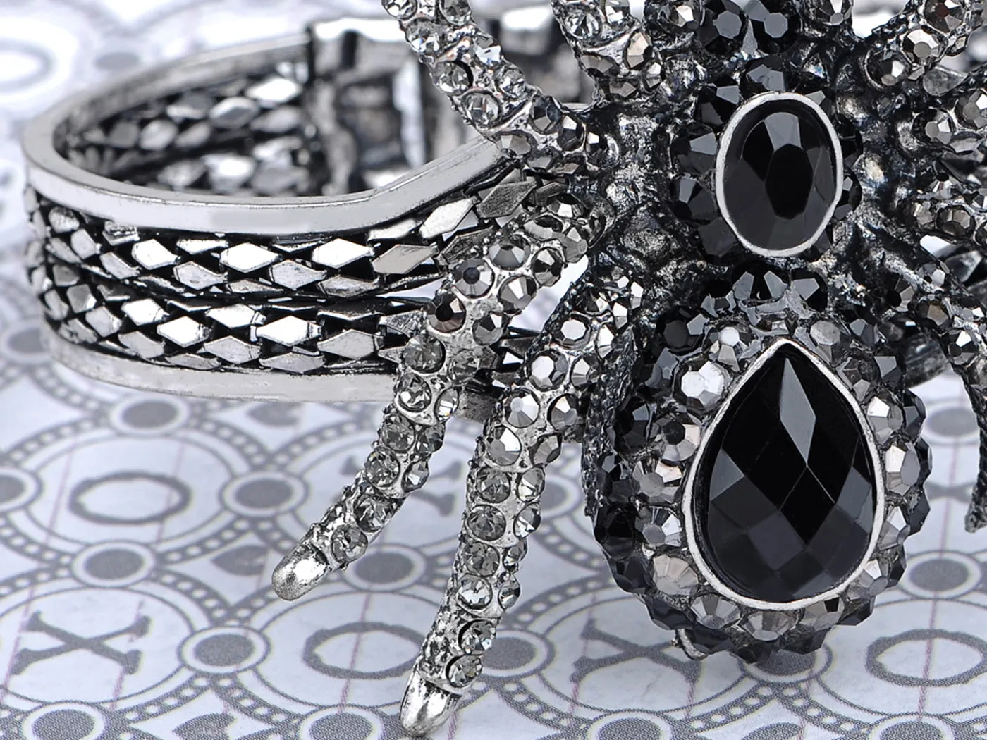 Spider Bangle Bracelet With Double Rhinestones sold by Anna-Kaci product image thumbnail 2