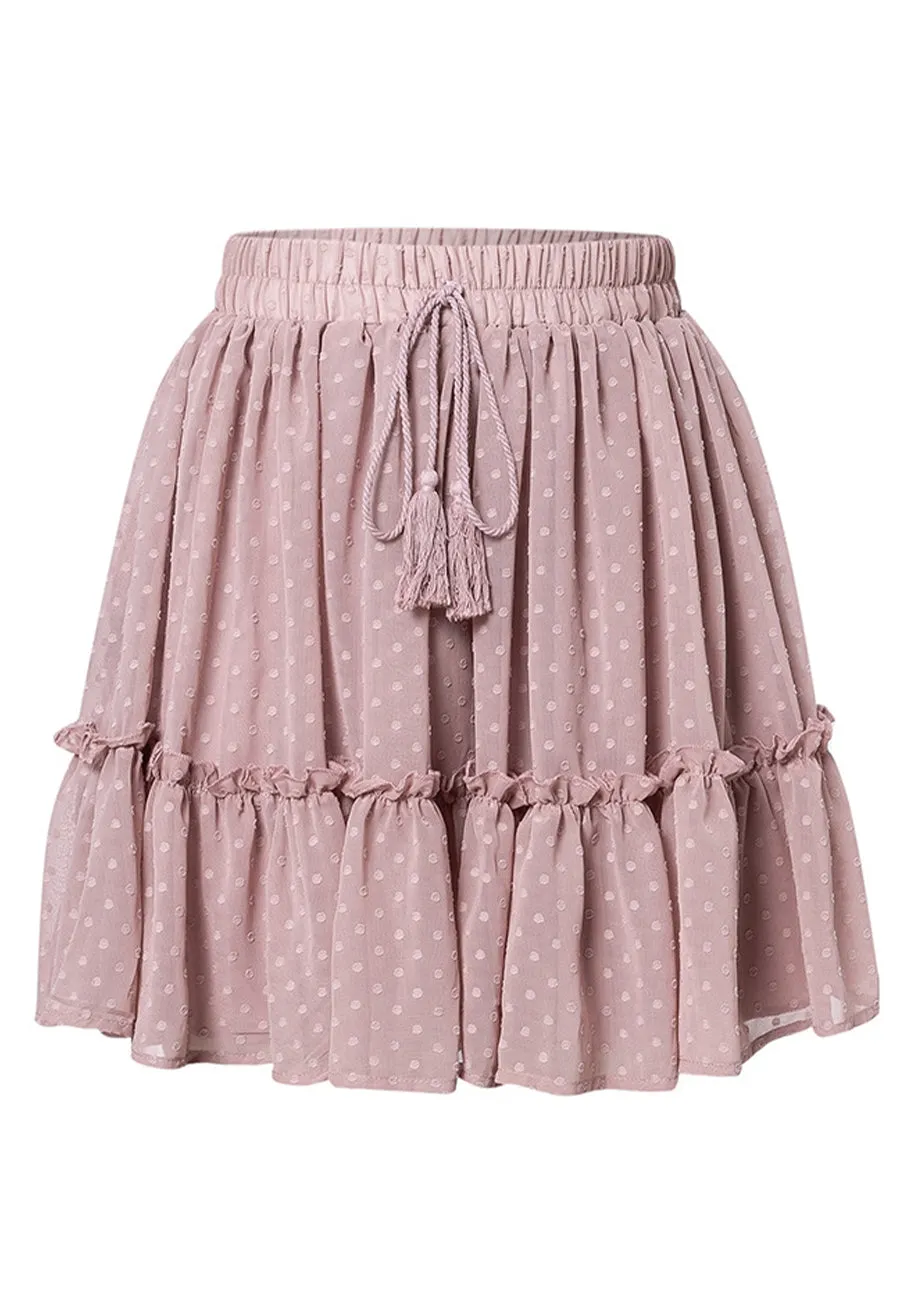 Tassel Tie Waist Swiss Dot Skirt sold by Anna-Kaci product image thumbnail 3