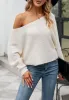 Solid Color One Shoulder Sweater sold by Anna-Kaci