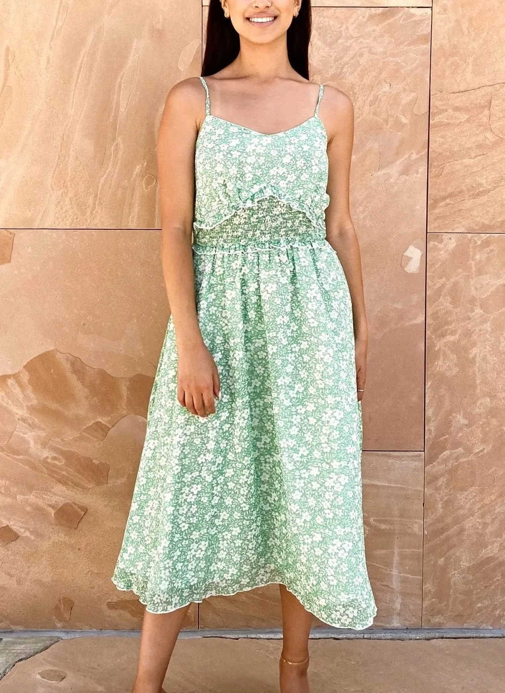 Ruffle Waist Floral Print Dress sold by Anna-Kaci product image thumbnail 3