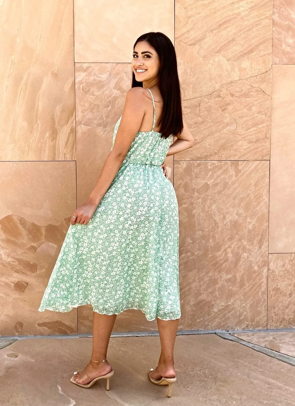 Ruffle Waist Floral Print Dress sold by Anna-Kaci product image thumbnail 2