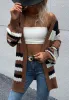 Mixed Striped Pattern Fall Cardigan sold by Anna-Kaci