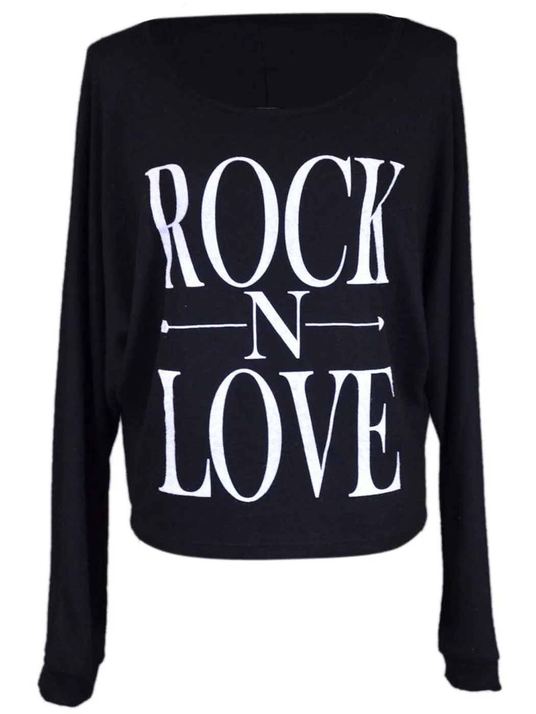 The Classic Rock-N-Love Casual Knit British Flag Heart Back Logo Long Sleeve Top sold by Anna-Kaci