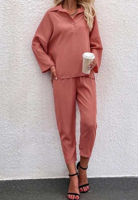 Collared Sweater and Jogger Coordinates sold by Anna-Kaci