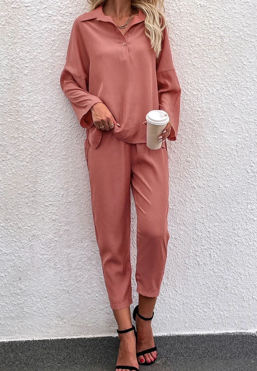 Collared Sweater and Jogger Coordinates sold by Anna-Kaci product image thumbnail 2