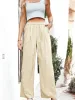 Elastic High Waisted Loose Silk Wide Leg Pants sold by Anna-Kaci